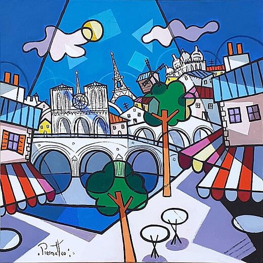 Le moulin de la galette - 80x80 cm